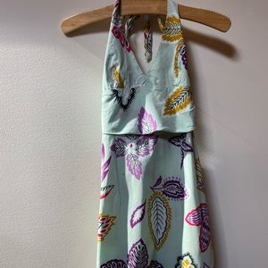 Paul & Joe Halter Dress, Light Blue, Floral Print
